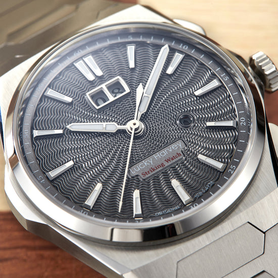 【Limited Edition】Sound Of Nature Guilloché Gold Dial Big Date Chiming Automatic Watch Lucky Harvey TIMEMASTER