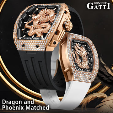BONEST GATTI Barrel Dragon Men's Automatic Mechanical Watch Luminous GB5606 TIMEMASTER
