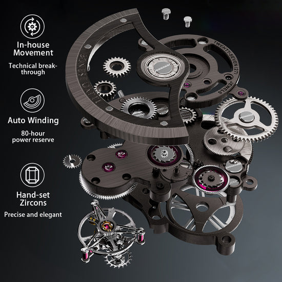 BONEST GATTI Automatic Tourbillon Movement Rainbow Bezel BG7002 TIMEMASTER
