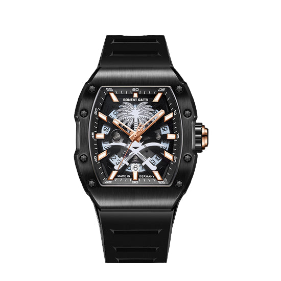 BONEST GATTI Skeleton Movement Watch Auto Calendar Citizen Automatic Mechanical Movement Luminous Sapphire Men's watch BG9904 TIMEMASTER