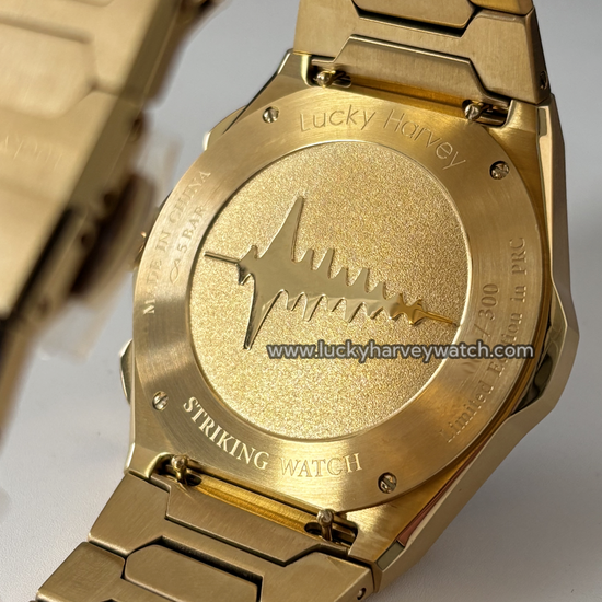 【Limited Edition】Sound Of Nature Guilloché Gold Dial Big Date Chiming Automatic Watch Lucky Harvey TIMEMASTER