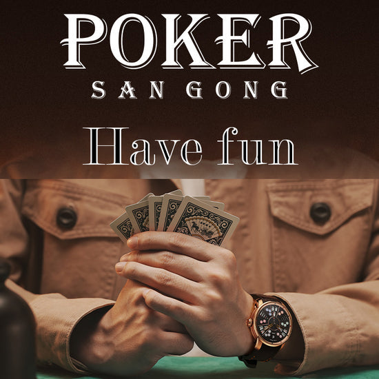 Player Series Gold Three Card Poker Automatic Watch Lucky Harvey TIMEMASTER