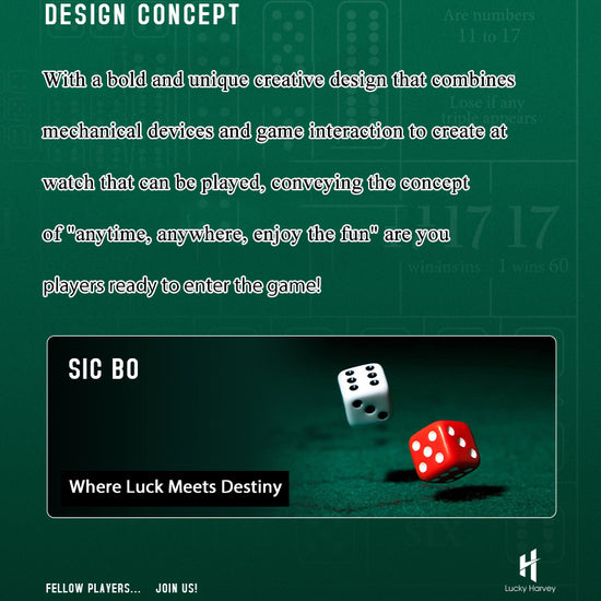 Player Series Green Sic Bo Automatic Watch Lucky Harvey TIMEMASTER