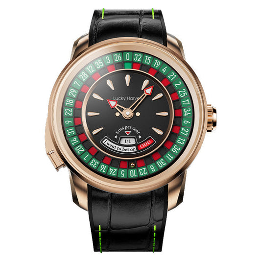 Player Series Gold European Roulette Automatic Watch Lucky Harvey TIMEMASTER