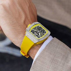 BONEST GATTI 224 Zricon Bezel Tonneau shaped Skeleton Sapphire Crystal Watch BG5004 TIMEMASTER
