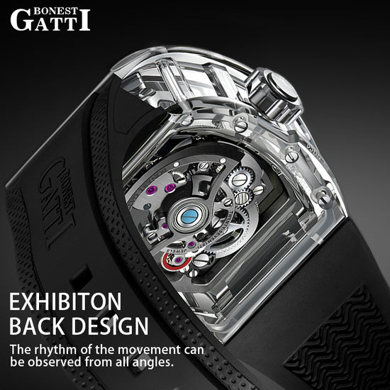 BONEST GATTI Tourbillon Skeleton Movement Watch BG7001 TIMEMASTER