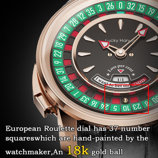 Player Series Gold European Roulette Automatic Watch Lucky Harvey TIMEMASTER