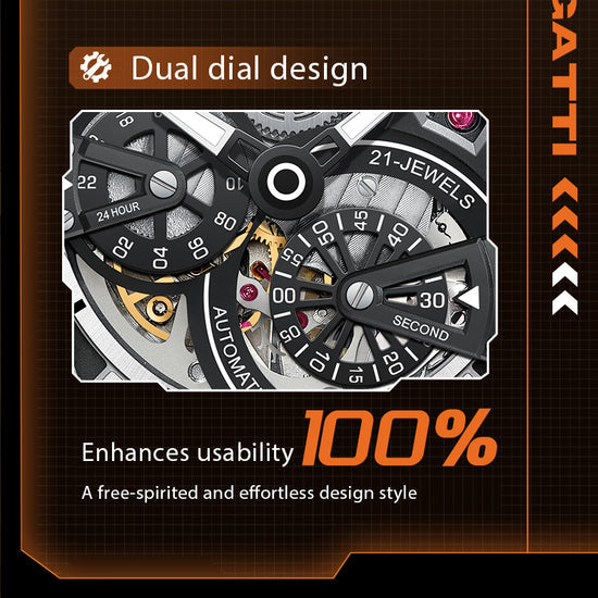BONEST GATTI Carbon fiber + Aluminum alloy Case Barrel shaped Tonneau watch Skeleton Movement Sapphire Crystal Quick- Release Strap Watch BG9004 TIMEMASTER