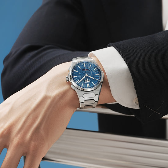 【Limited Edition 300PCS】Sound Of Nature Guilloché Ocean Blue Dial Big Date Chiming Automatic Watch Lucky Harvey TIMEMASTER