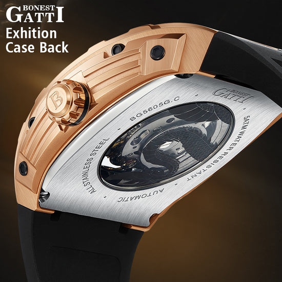 BONEST GATTI Barrel Dragon & Phoenix Couple Watch Automatic Mechanical Movement Luminous BG9910 TIMEMASTER