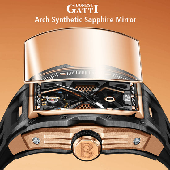 BONEST GATTI Automatic Skeleton Movement Barrel shaped Case Luminous BG5501 TIMEMASTER