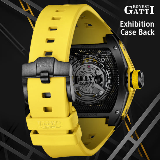 BONEST GATTI Automatic Skeleton Movement Barrel shaped Case Luminous BG5502 TIMEMASTER