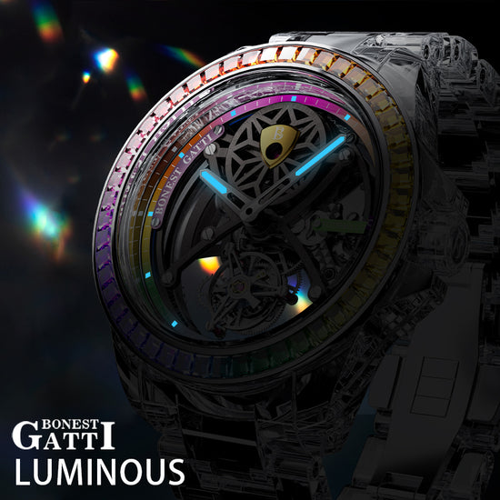 BONEST GATTI Automatic Tourbillon Movement Rainbow Bezel BG7002 TIMEMASTER