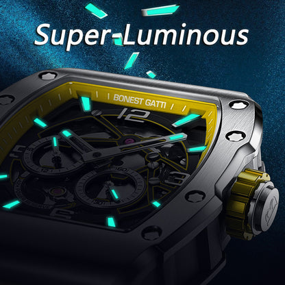 BONEST GATTI CITIZEN Movement Luminous 42h Roud Shaped Case Automatic Watch BG9903 TIMEMASTER