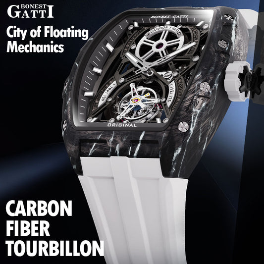 BONEST GATTI Tourbillon Skeleton Movement Watch BG7001 TIMEMASTER