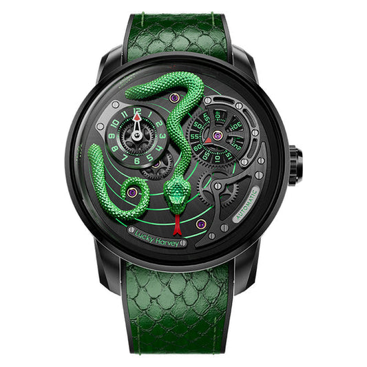 2024 New Arrival Spit Out Tongue Green Snake Automata Watch Lucky Harvey TIMEMASTER