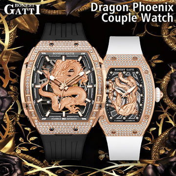 BONEST GATTI Barrel Dragon Men's Automatic Mechanical Watch Luminous GB5606 TIMEMASTER