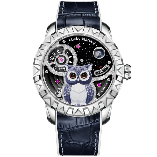 Silver Owl Automatic New Watch Luminous Dial Lucky Harvey TIMEMASTER