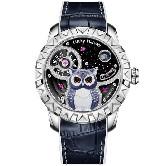 Silver Owl Automatic New Watch Luminous Dial Lucky Harvey TIMEMASTER