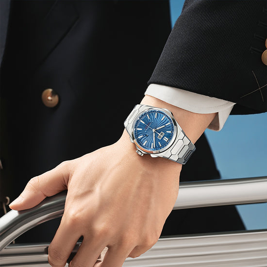 【Limited Edition 300PCS】Sound Of Nature Guilloché Ocean Blue Dial Big Date Chiming Automatic Watch Lucky Harvey TIMEMASTER