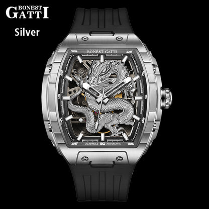 BONEST GATTI Barrel Dragon Men's Automatic Mechanical Watch Luminous GB5606 TIMEMASTER
