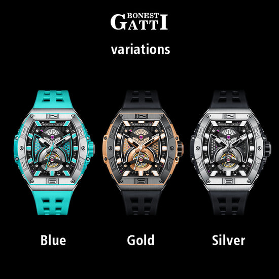 BONEST GATTI 361L Case Barrel shaped watch Skeleton Movement Crystal Sapphire Watch BG5701 TIMEMASTER