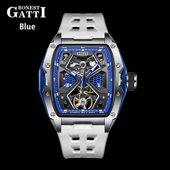 BONEST GATTI Automatic Skeleton Movement Barrel shaped Case Luminous BG5501 TIMEMASTER