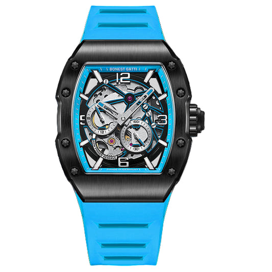 BONEST GATTI Barrel shaped Skeleton Sapphire Crystal CITIZEN Movement Watch BG9903 TIMEMASTER