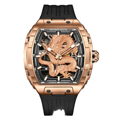 BONEST GATTI Barrel Dragon Men's Automatic Mechanical Watch Luminous GB5606 TIMEMASTER