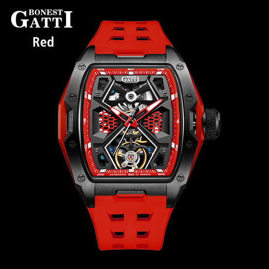 BONEST GATTI Automatic Skeleton Movement Barrel shaped Case Luminous BG5501 TIMEMASTER