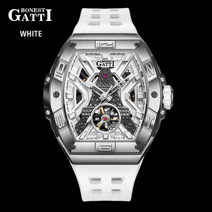 BONEST GATTI Tower Theme Barrel shaped watch Skeleton Movement Watch BG5001 TIMEMASTER