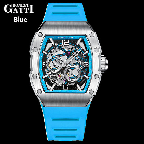 BONEST GATTI Barrel shaped Skeleton Sapphire Crystal CITIZEN Movement Watch BG9903 TIMEMASTER