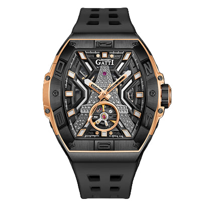 BONEST GATTI Tower Theme Barrel shaped watch Skeleton Movement Watch BG5001 TIMEMASTER