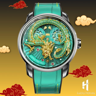 【Limited Edition】2024 Red Enamel Dragon Scale 999 Gold Pearl Automata Watch 100PCS Lucky Harvey TIMEMASTER
