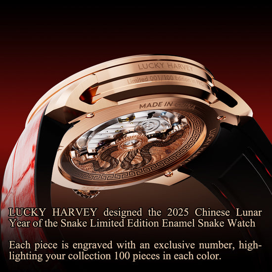 【Limited Edition 100pcs】2025 Red Enamel Snake Automata Chiming Mechanical New Watch Lucky Harvey TIMEMASTER