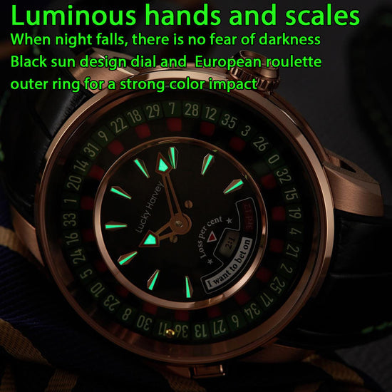 Player Series Gold European Roulette Automatic Watch Lucky Harvey TIMEMASTER