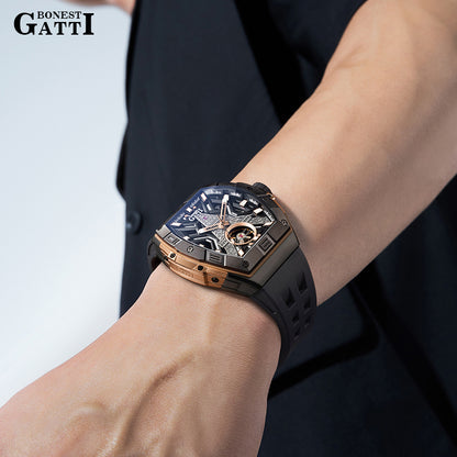 BONEST GATTI Tower Theme Barrel shaped watch Skeleton Movement Watch BG5001 TIMEMASTER