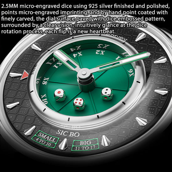 Player Series Red Sic Bo Automatic Watch Lucky Harvey TIMEMASTER