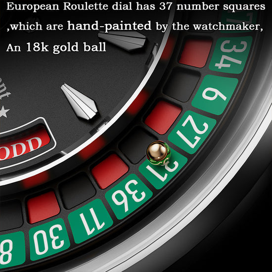 Player Series Silver European Roulette Automatic Watch Lucky Harvey TIMEMASTER