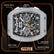 BONEST GATTI 224 Zricon Bezel Tonneau shaped Skeleton Sapphire Crystal Watch BG5004 TIMEMASTER