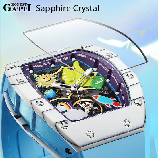 BONEST GATTI Carbon fiber + Aluminum alloy Case Barrel shaped Thumbs Up Series funny watch Skeleton Movement Crystal Sapphire Watch BG9001 TIMEMASTER