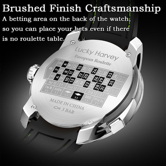 Player Series Silver European Roulette Automatic Watch Lucky Harvey TIMEMASTER