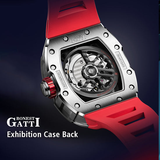 BONEST GATTI Barrel shaped Skeleton Sapphire Crystal CITIZEN Movement Watch BG9903 TIMEMASTER