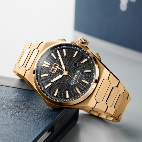 【Limited Edition】Sound Of Nature Guilloché Gold Dial Big Date Chiming Automatic Watch Lucky Harvey TIMEMASTER