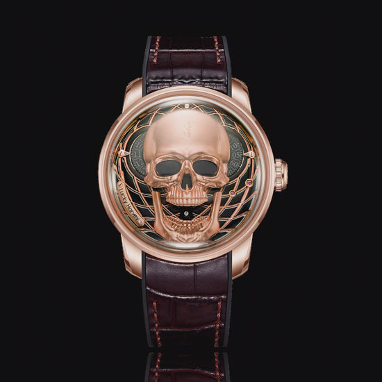 【Limited Edition 111pcs】Gold Skull Automatic Mechanism Watch Lucky Harvey TIMEMASTER