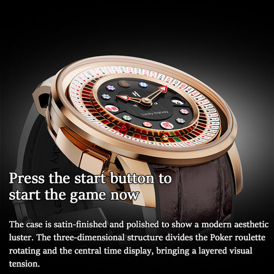 Player Series Silver Poker Roulette Automatic Watch Lucky Harvey TIMEMASTER