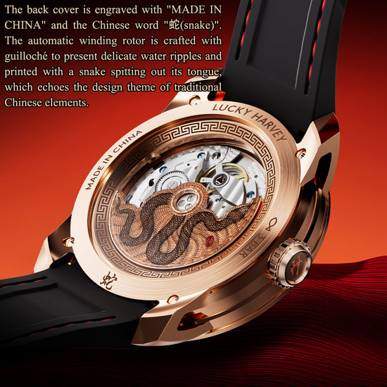 【Limited Edition 100pcs】2025 Red Enamel Snake Automata Chiming Mechanical New Watch Lucky Harvey TIMEMASTER