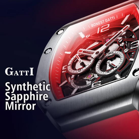 BONEST GATTI Barrel shaped Skeleton Sapphire Crystal CITIZEN Movement Watch BG9903 TIMEMASTER