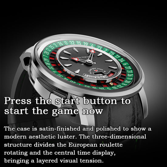 Player Series Silver European Roulette Automatic Watch Lucky Harvey TIMEMASTER
