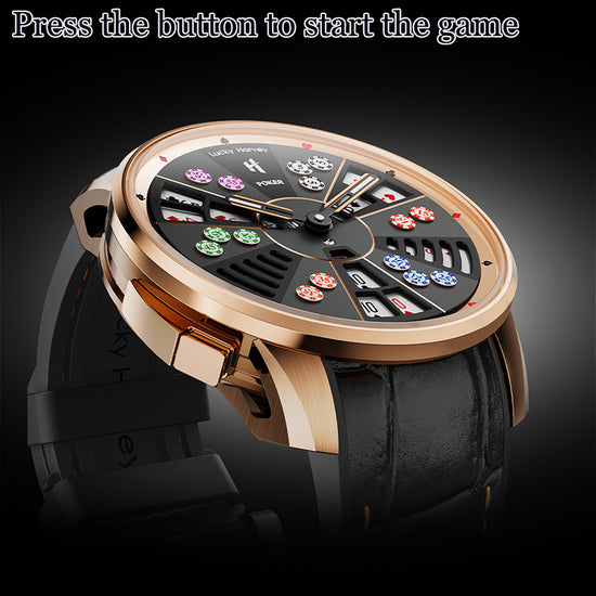 Player Series Gold Three Card Poker Automatic Watch Lucky Harvey TIMEMASTER